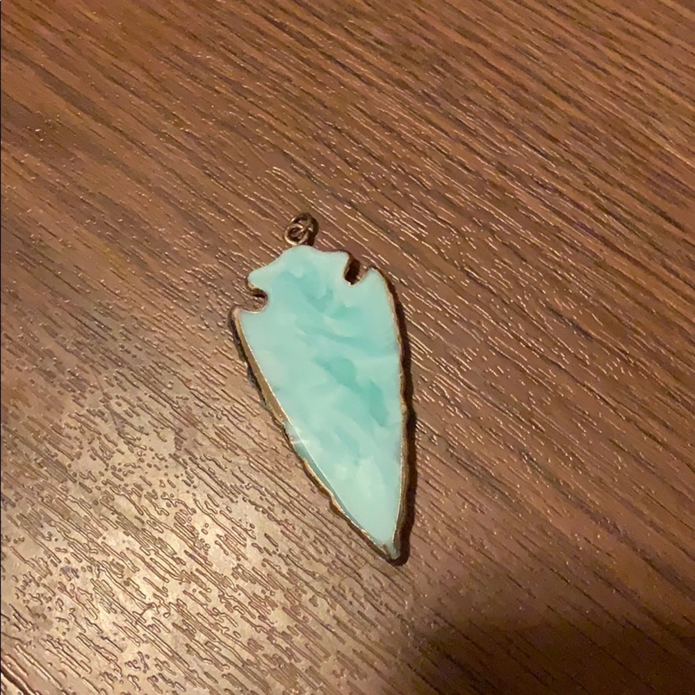🌻 5 for $25 Faux Stone Turquoise and Gold Pendant